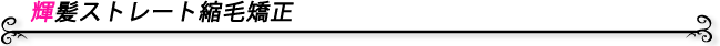 輝髪ストレート縮毛矯正